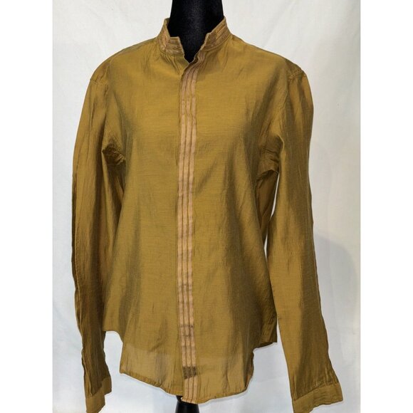 Hugo Boss Kurta Style Fabric Tailored Button-Up Cotton Shirt Men Sz M New - Picture 4 of 16